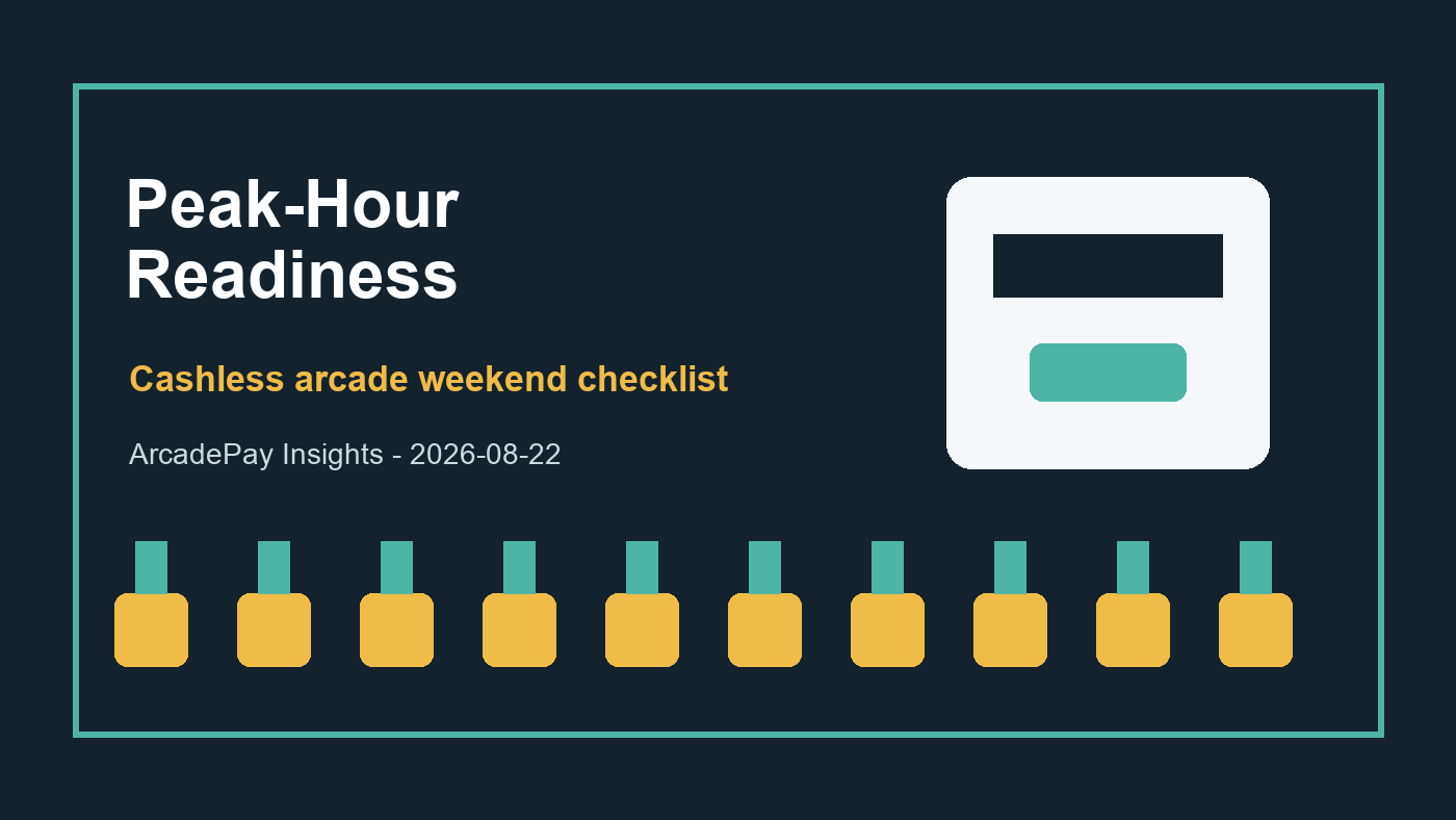 Peak-Hour Readiness: A Saturday Checklist for Cashless Arcade Operators