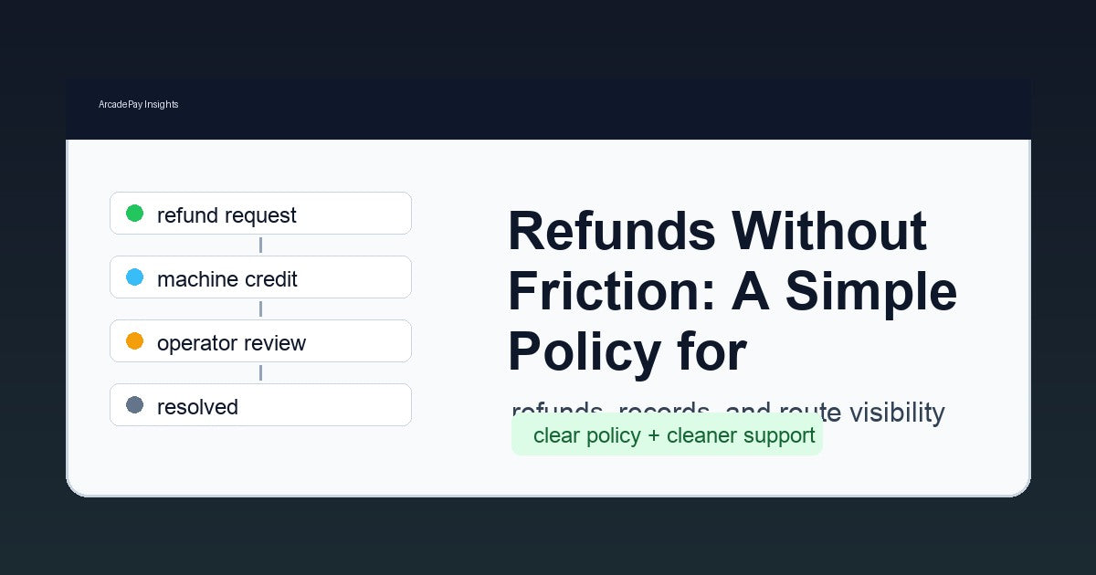 Refunds Without Friction: A Simple Policy for Cashless Arcade Payments